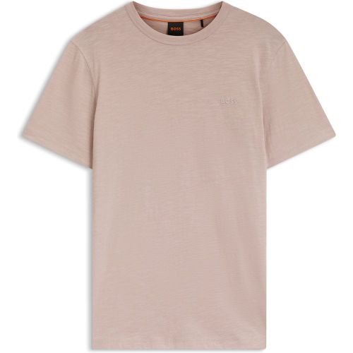 T-shirt en jersey de coton avec détail logoté - Boss - Modalova