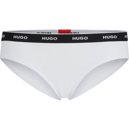 Slip en coton stretch avec taille logotée - HUGO - Modalova