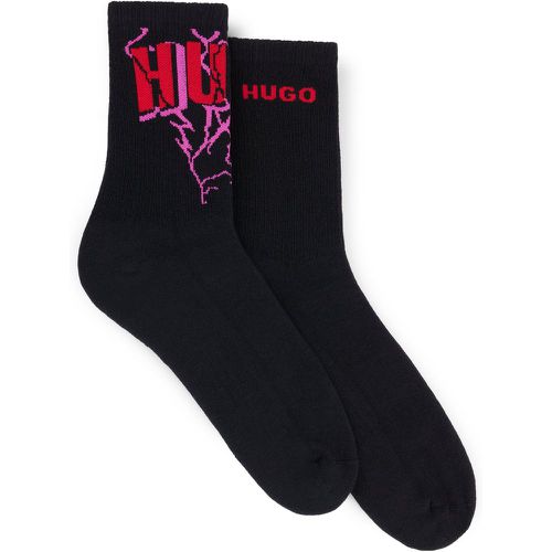 Lot de deux paires de chaussettes courtes en coton mélangé à logos - HUGO - Modalova