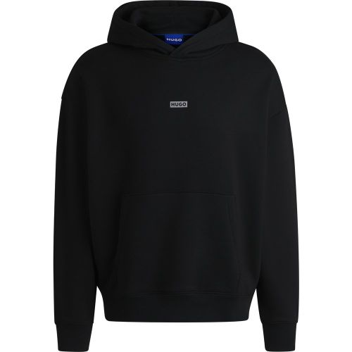 Sweat à capuche Loose en molleton de coton avec détails logotés - HUGO - Modalova