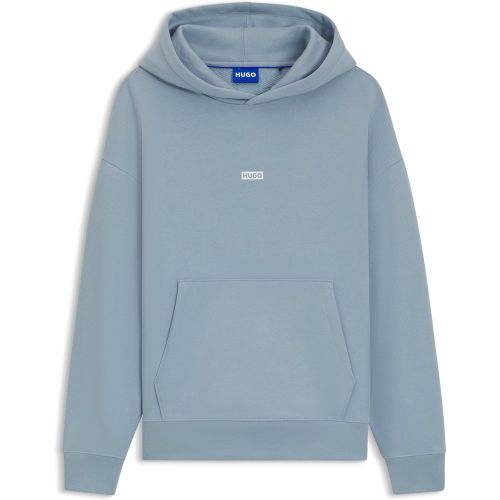 Sweat à capuche Loose en molleton de coton avec détails logotés - HUGO - Modalova