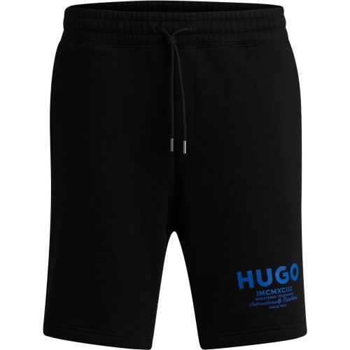 Short en molleton de coton avec cordon de serrage et logo imprimé - HUGO - Modalova