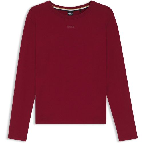 T-shirt de pyjama en coton stretch à imprimé logoté - Boss - Modalova