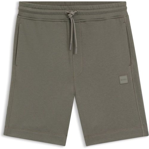 Short en molleton de coton avec écusson logoté - Boss - Modalova