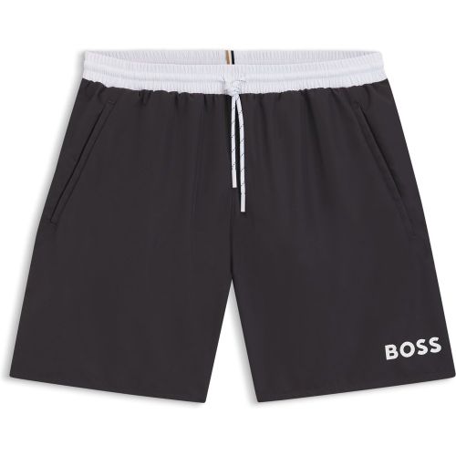 Short de bain en tissu à séchage rapide avec détails contrastants - Boss - Modalova