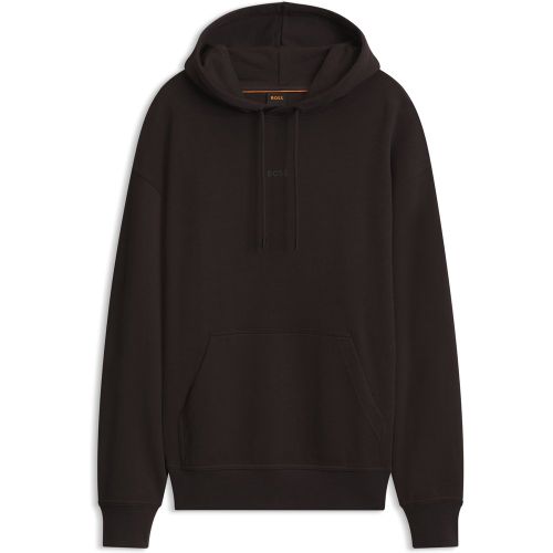Sweat à capuche en molleton de coton avec logo imprimé - Boss - Modalova
