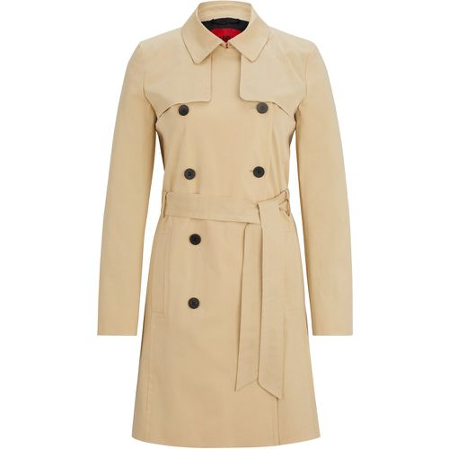 Trench en coton stretch avec ceinture - HUGO - Modalova