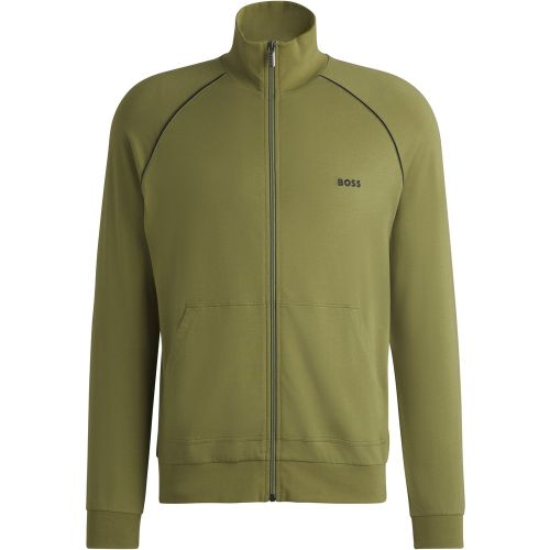 Veste Regular en jersey de coton stretch à logo brodé - Boss - Modalova