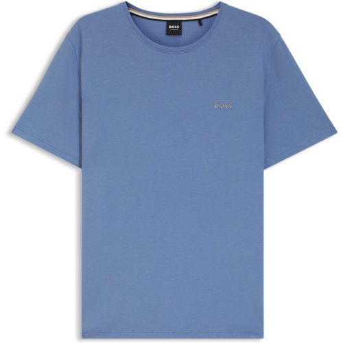T-shirt en coton stretch à logo brodé - Boss - Modalova