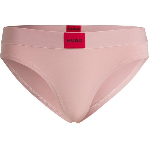 Slip en coton stretch avec étiquette logotée rouge - HUGO - Modalova