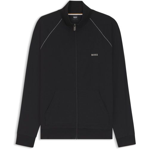 Veste zippée en coton stretch avec logo brodé - Boss - Modalova