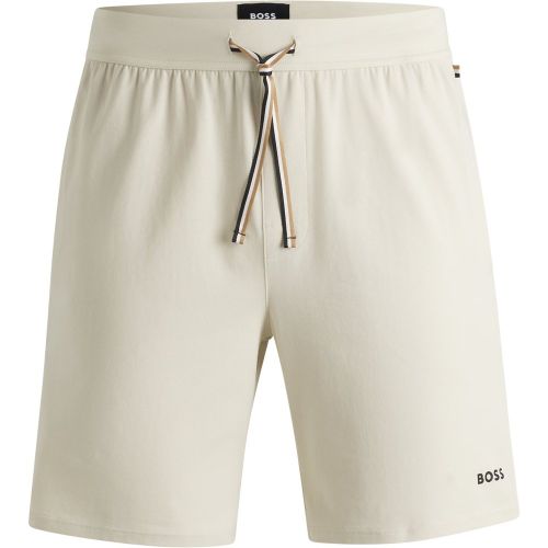 Short de pyjama en coton stretch à logo imprimé - Boss - Modalova