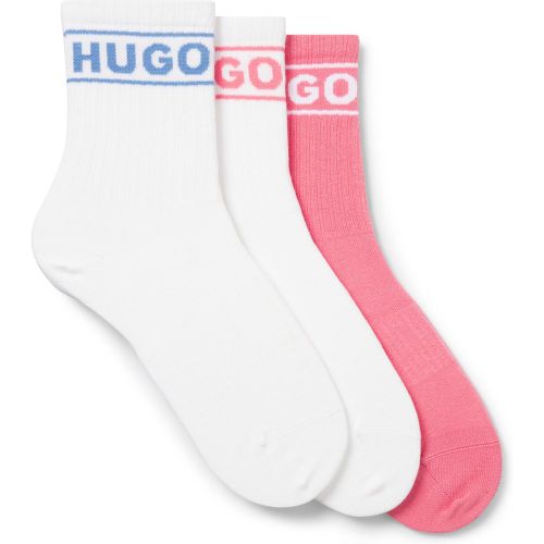Lot de trois paires de chaussettes à logo - HUGO - Modalova