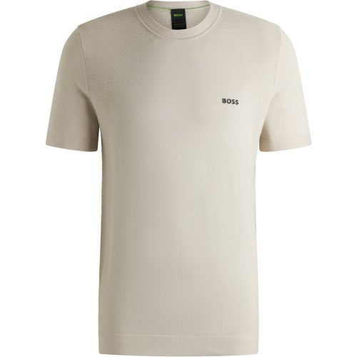 T-shirt actif en coton mélangé aux structures mélangées - Boss - Modalova