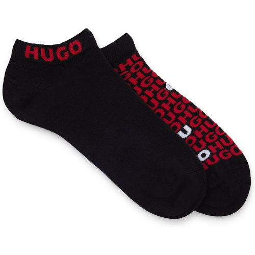 Lot de deux paires de chaussettes basses en coton mélangé à logos - HUGO - Modalova