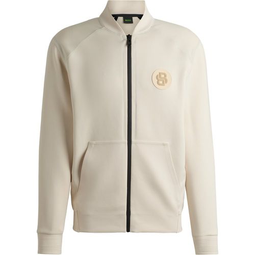 Sweat zippé Regular avec badge double monogramme - Boss - Modalova