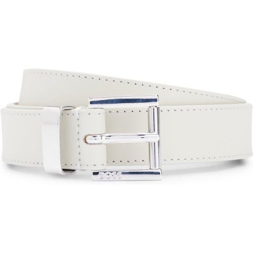 Ceinture en cuir italien avec boucle à logo gravé - Boss - Modalova