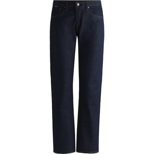 Jean droit en denim stretch confortable bleu brut - Boss - Modalova