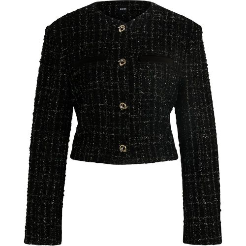 Veste sans col en tweed brillant - Boss - Modalova