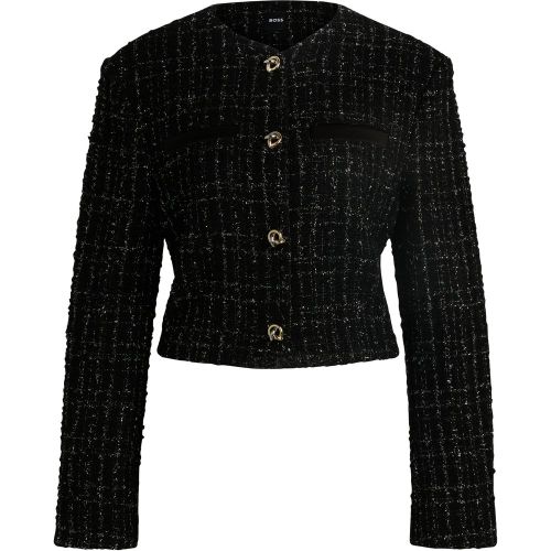 Veste sans col en tweed brillant - Boss - Modalova