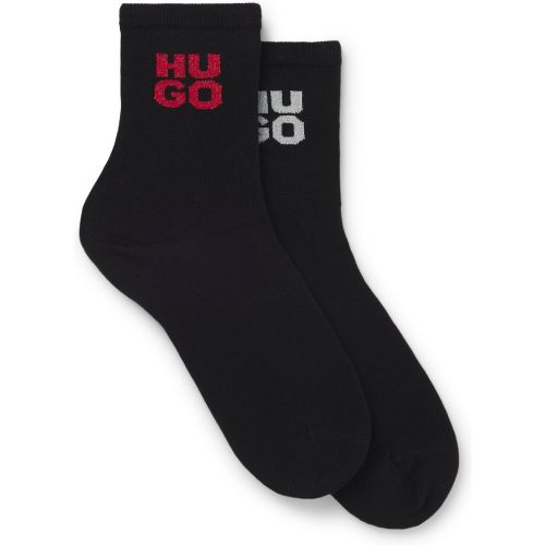 Lot de deux paires de chaussettes courtes à logos scintillants - HUGO - Modalova