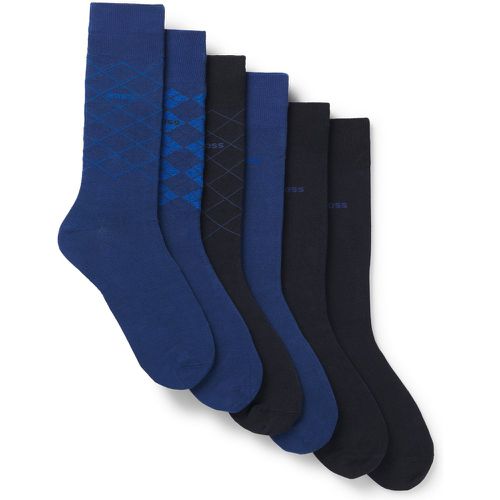 Lot de six paires de chaussettes mi-mollet en coton mélangé - Boss - Modalova