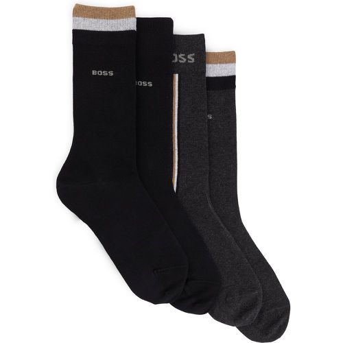 Lot de quatre paires de chaussettes mi-mollet en coton mélangé - Boss - Modalova