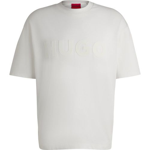 T-shirt oversize en coton à logo réfléchissant - HUGO - Modalova