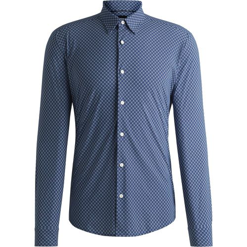 Chemise Slim en jersey stretch imprimé performant - Boss - Modalova