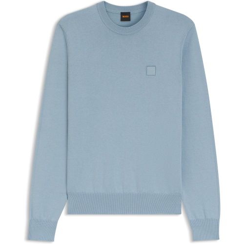 Pull en coton mélangé avec écusson logo - Boss - Modalova