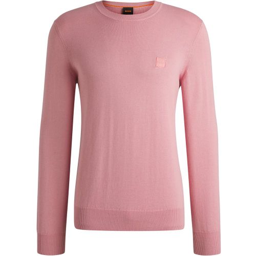 Pull en coton et cachemire avec étiquette logotée - Boss - Modalova