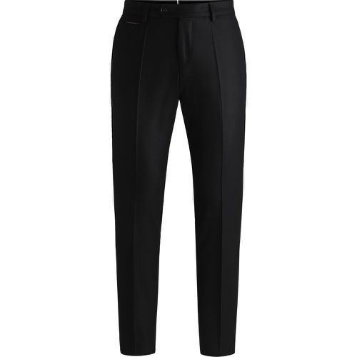 Pantalon Slim en laine vierge chinée - Boss - Modalova