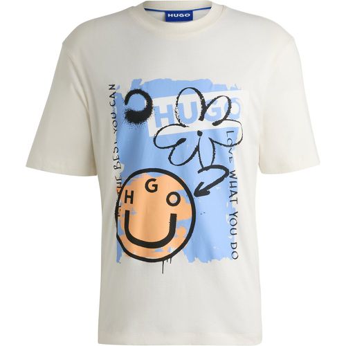 T-shirt en jersey de coton à motif artistique façon graffiti - HUGO - Modalova