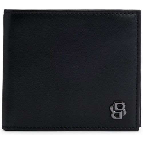 Portefeuille à deux volets en cuir mat avec double monogramme B - Boss - Modalova