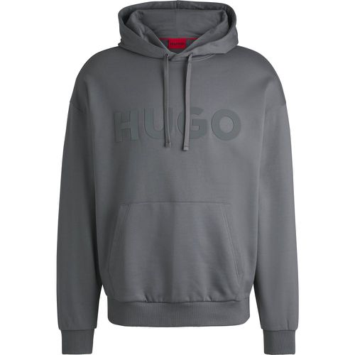 Sweat à capuche Oversize en molleton de coton avec logo ton sur ton - HUGO - Modalova