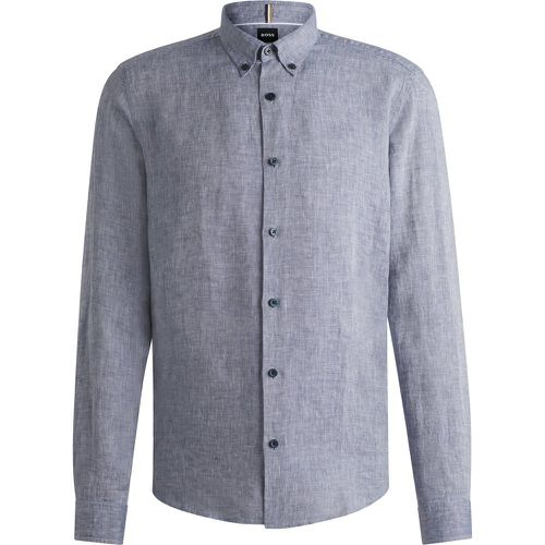 Chemise Regular à pointes boutonnées en lin - Boss - Modalova