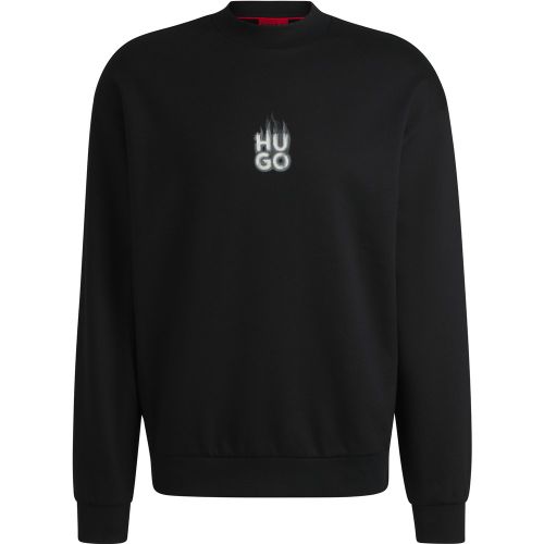 Sweat en molleton de coton à logos imprimés revisités effet fumé - HUGO - Modalova