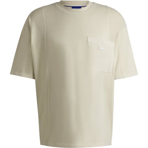 T-shirt en jersey de coton avec coutures verticales - HUGO - Modalova