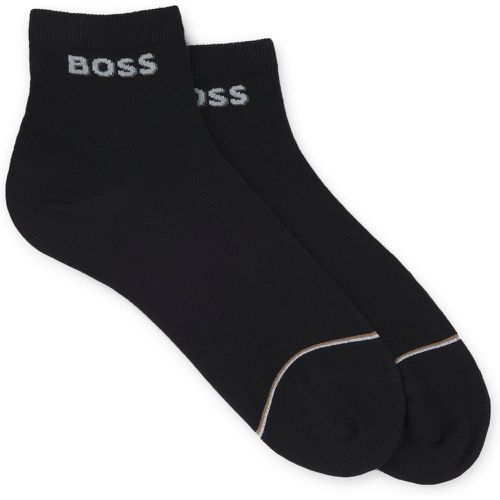 Lot de deux paires de chaussettes basses en coton mélangé à logos - Boss - Modalova