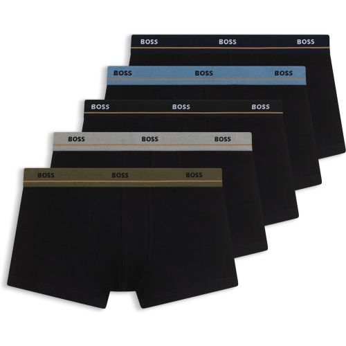 Lot de cinq boxers courts en coton stretch - Boss - Modalova