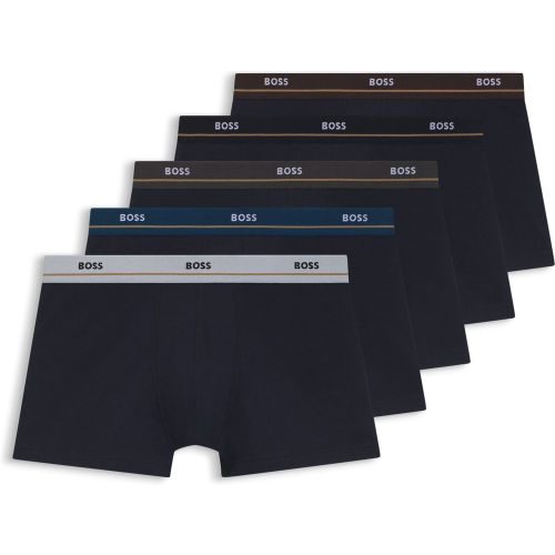 Lot de cinq boxers courts en coton stretch - Boss - Modalova