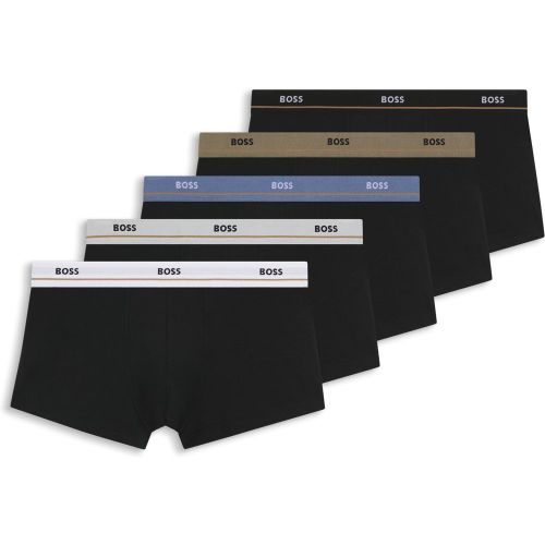 Lot de cinq boxers courts en coton stretch - Boss - Modalova