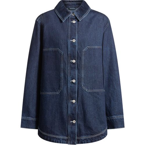 Veste en jean Oversize avec surpiqûres contrastantes - HUGO - Modalova