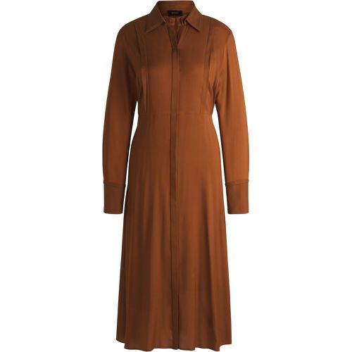 Robe-chemise en soie mélangée à double col - Boss - Modalova