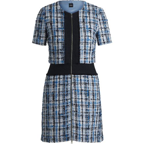 Robe en tweed multicolore avec finitions contrastantes - Boss - Modalova