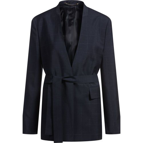 Veste sans col en laine italienne, mohair et soie Tussah - Boss - Modalova