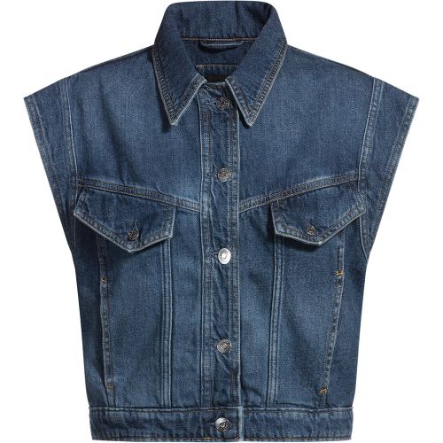 Veste carrée sans manches en denim indigo - Boss - Modalova