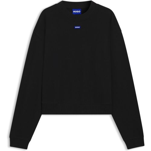 Sweat en molleton de coton avec étiquette logotée - HUGO - Modalova