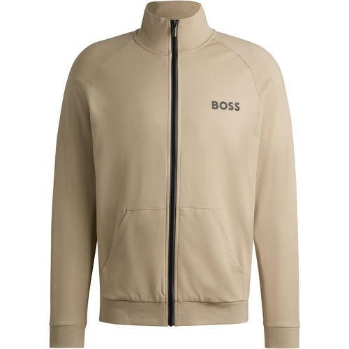 Veste zippée en molleton de coton avec logo imprimé - Boss - Modalova