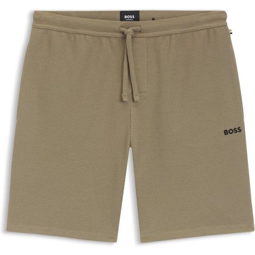 Short de pyjama en coton mélangé avec logo brodé - Boss - Modalova
